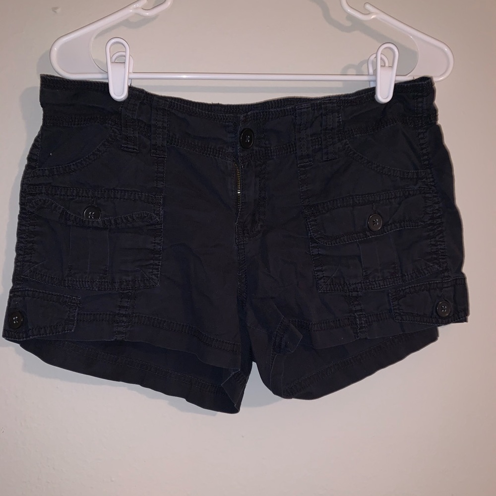 Black cargo-esk shorts
